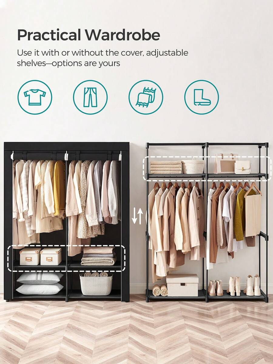 Lemari pakaian, lemari portabe - Wardrobe Closet Portable Fabric Cover ulasan dan harga