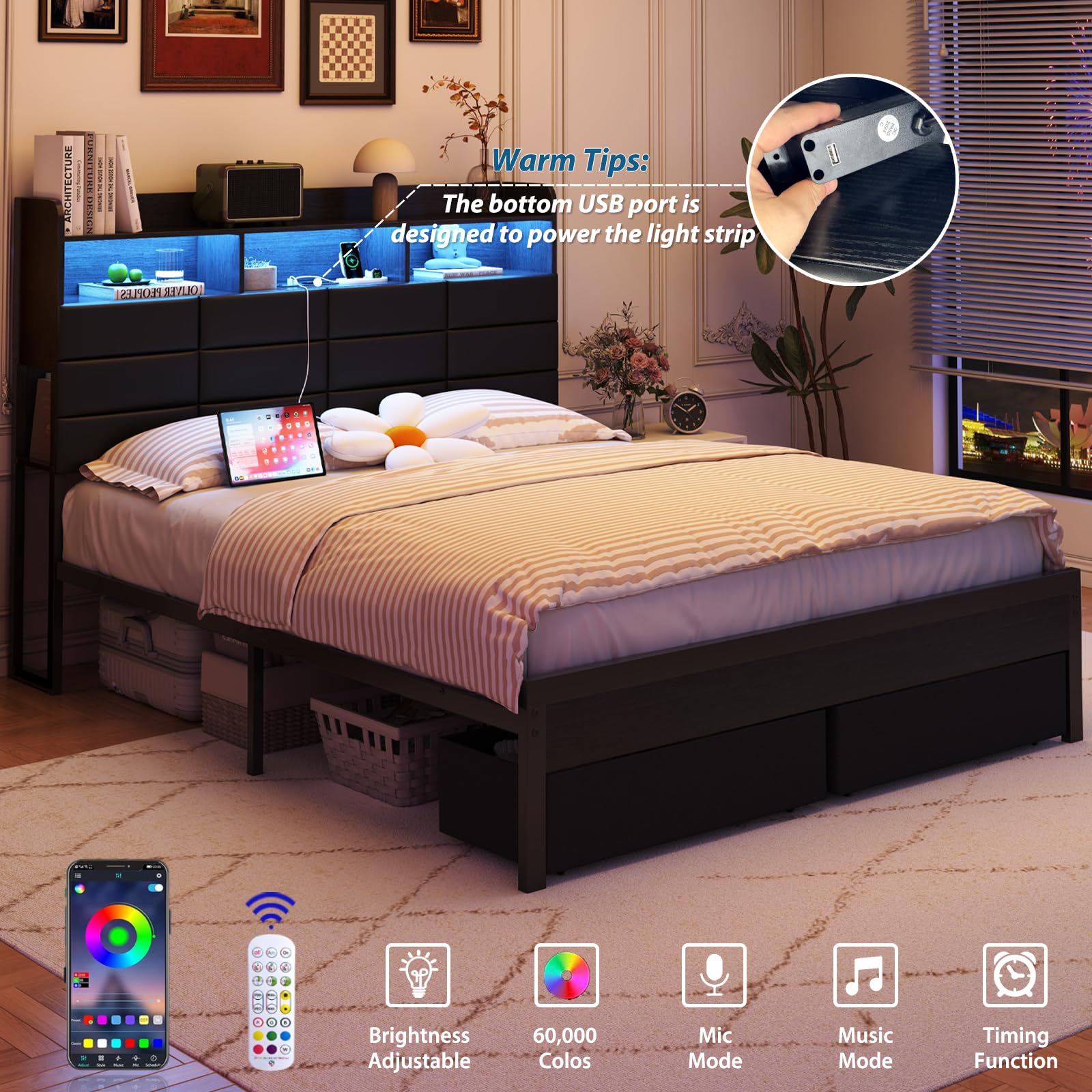 Rangka Tempat Tidur Ukuran Kin - King Size Bed Frame With Storage Drawers ulasan dan harga
