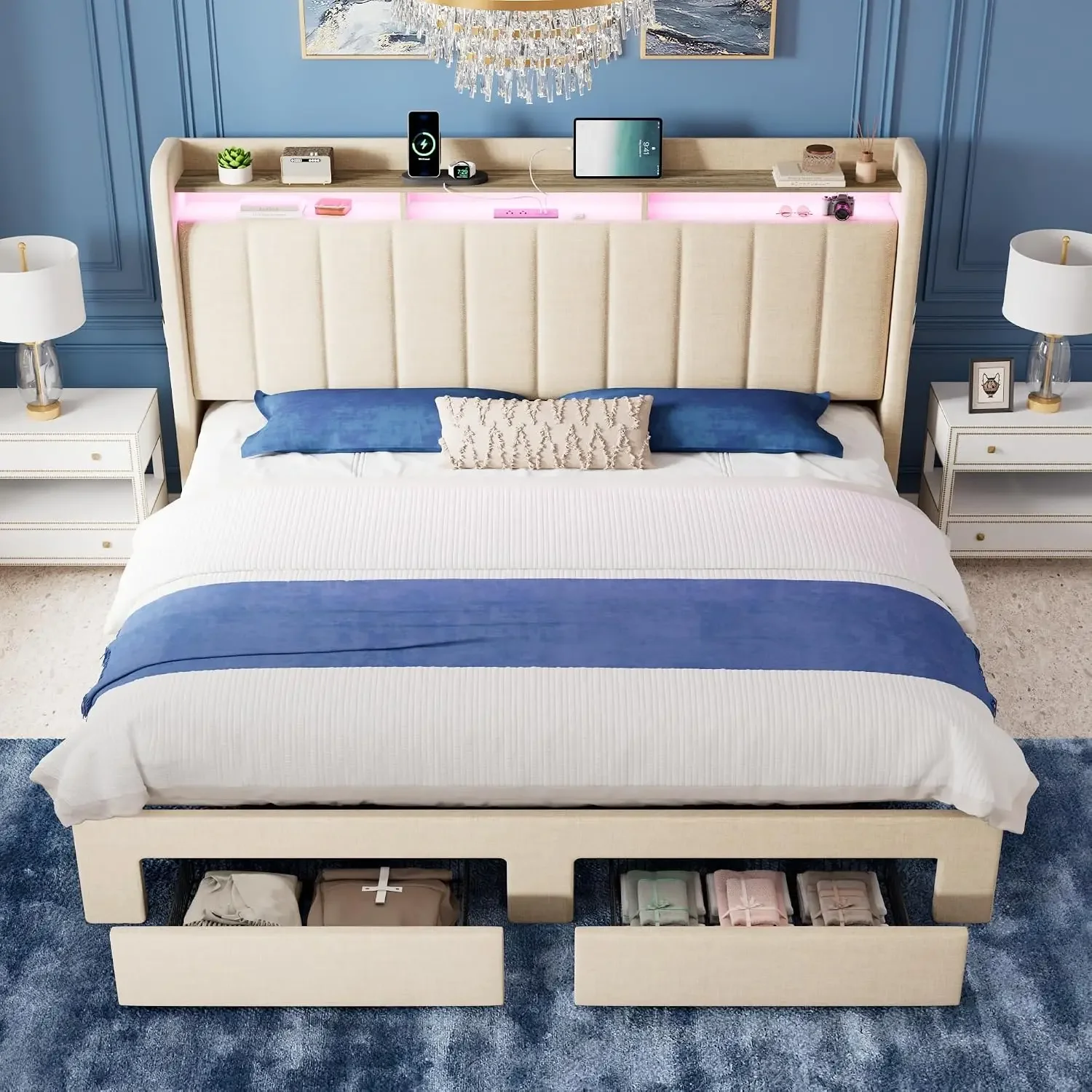 Rangka Tempat Tidur Ukuran Kin - King Size Bed Frame With Storage Drawers ulasan dan harga