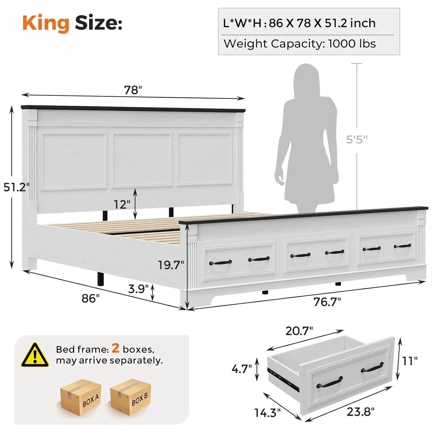 Rangka Tempat Tidur Ukuran Kin - King Size Bed Frame With Storage Drawers ulasan dan harga