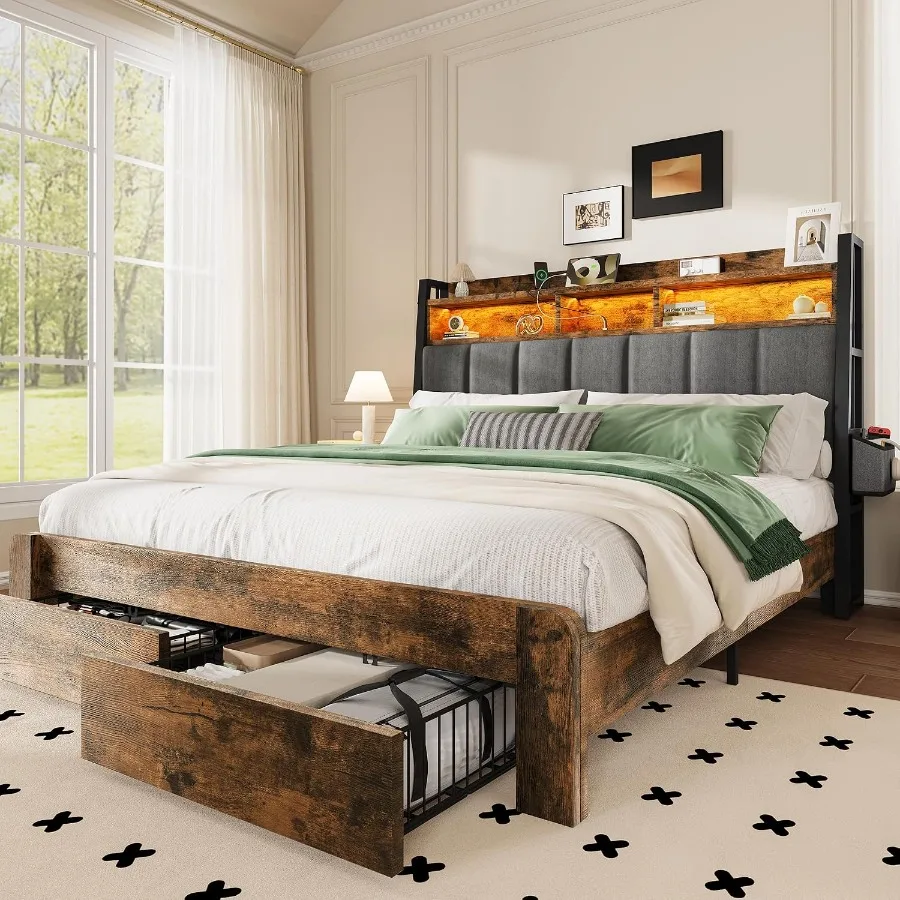 Rangka Tempat Tidur Ukuran Kin - King Size Bed Frame With Storage Drawers ulasan dan harga