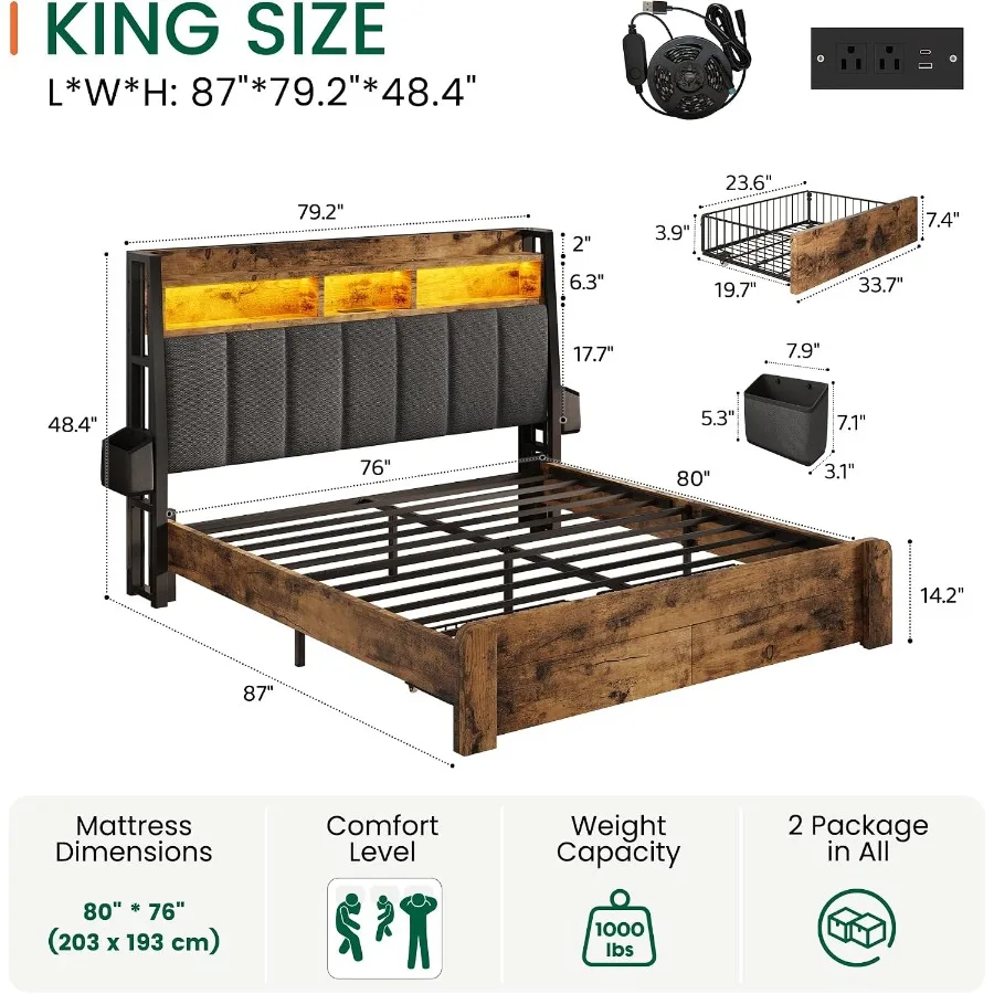 Rangka Tempat Tidur Ukuran Kin - King Size Bed Frame With Storage Drawers ulasan dan harga
