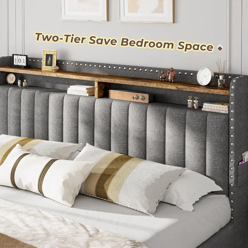 Rangka Tempat Tidur King Size  - King Size Bed Frame With Storage Drawers ulasan dan harga