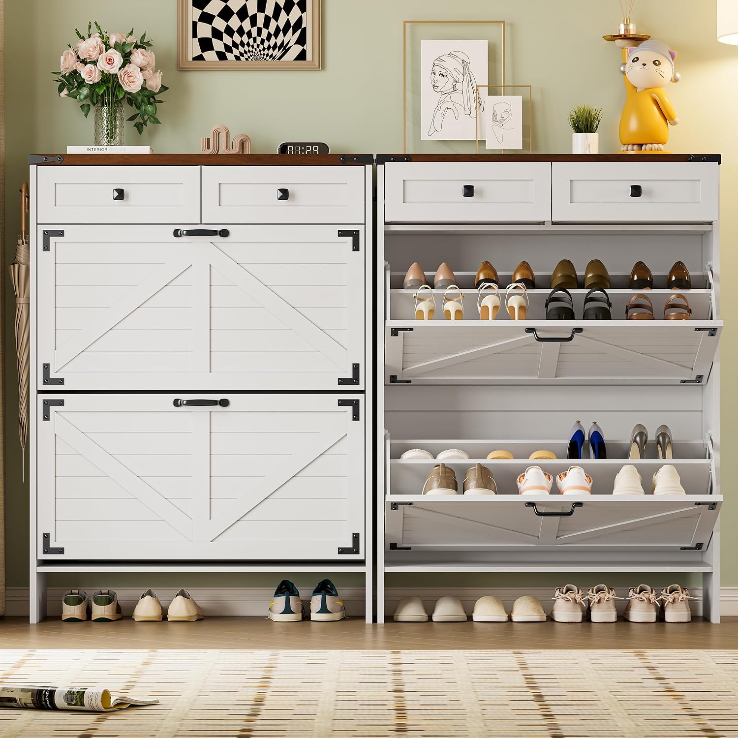 Lemari Sepatu dengan Pengharum - Shoe Rack Cabinet Narrow Entryway ulasan dan harga