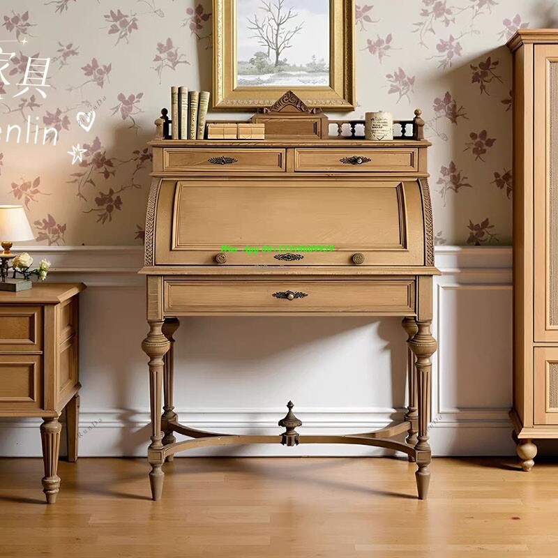 Meja Rias Kayu Solid Bergaya R - Tables ulasan dan harga
