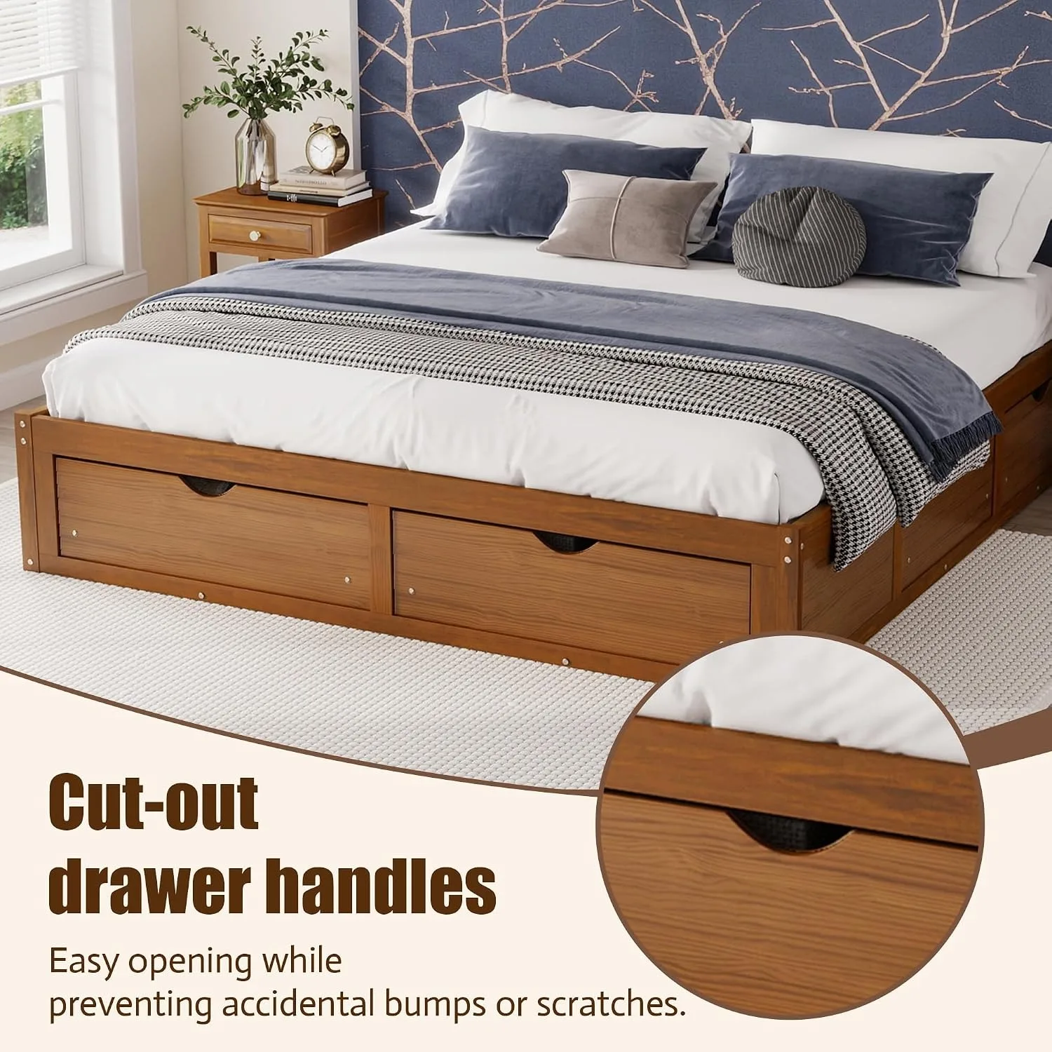 Rangka Tempat Tidur Platform K - King Size Bed Frame With Storage Drawers ulasan dan harga