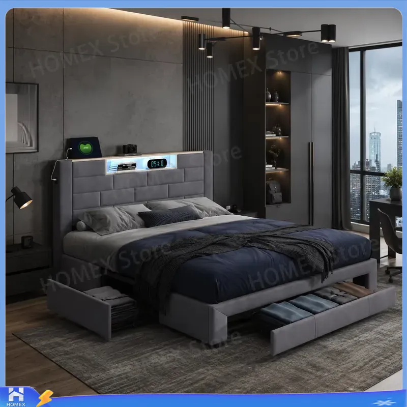 Rangka Tempat Tidur Double 5FT - Gas Lift Storage Bed Hydraulic ulasan dan harga