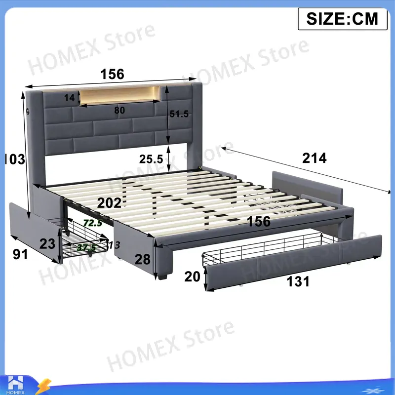 Rangka Tempat Tidur Double 5FT - Gas Lift Storage Bed Hydraulic ulasan dan harga