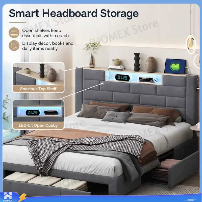 Rangka Tempat Tidur Double 5FT - Gas Lift Storage Bed Hydraulic ulasan dan harga