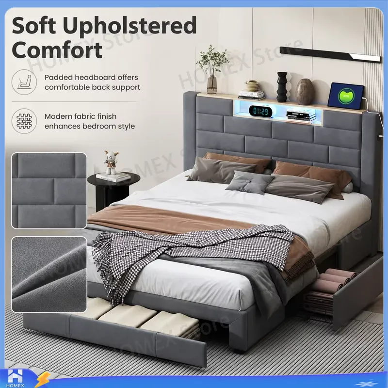 Rangka Tempat Tidur Double 5FT - Gas Lift Storage Bed Hydraulic ulasan dan harga