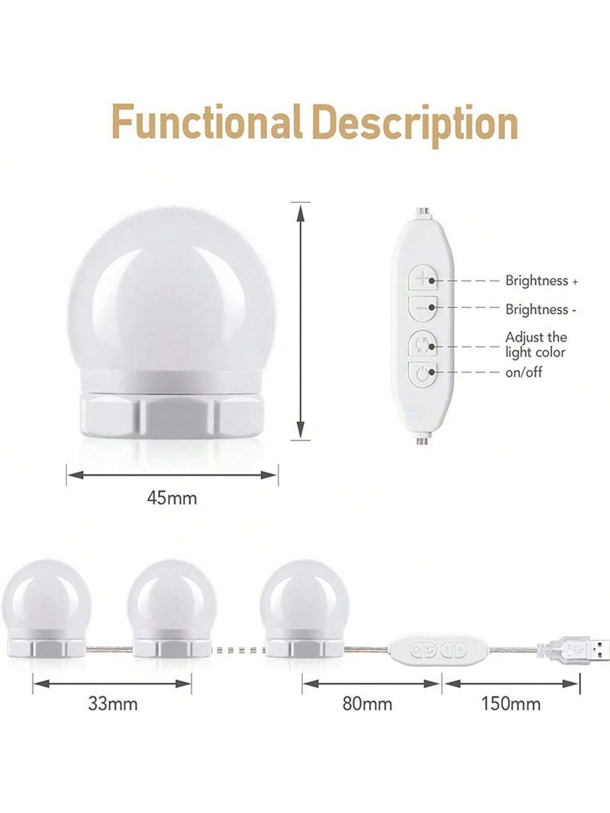 Lampu Cermin Rias Profesional  - Dressing Table Vanity With Lighted Mirror ulasan dan harga