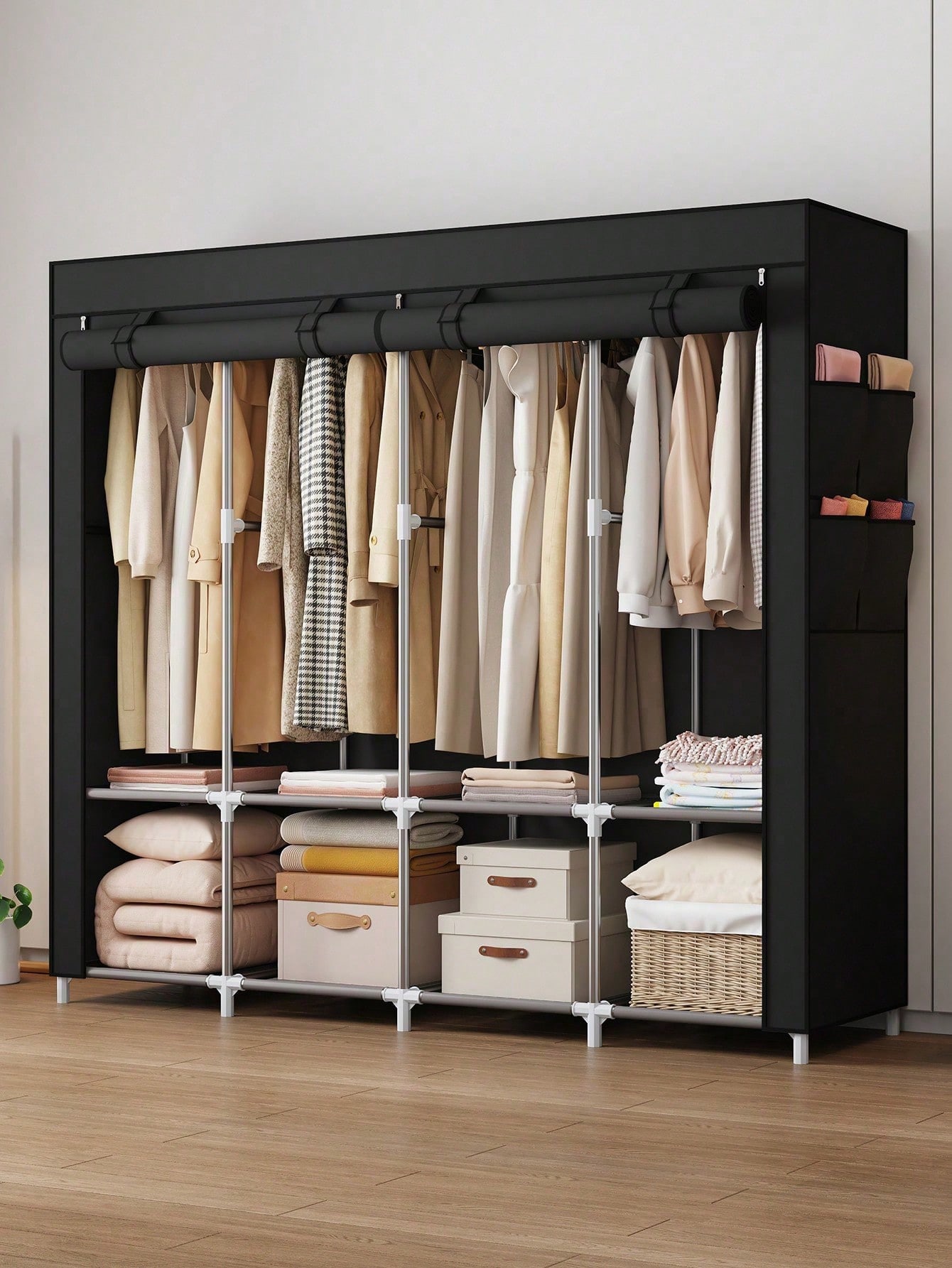 Lemari Pakaian Portabel Besar  - Wardrobe Closet Portable Fabric Cover ulasan dan harga