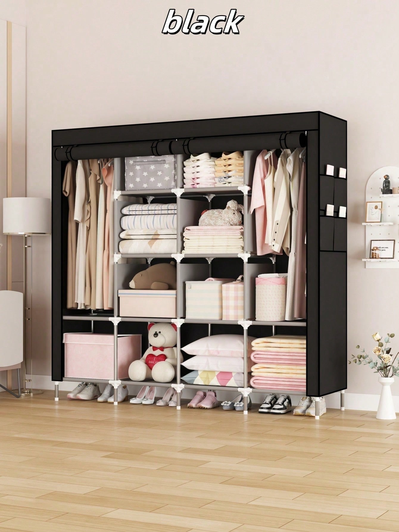 Lemari Pakaian Portabel Besar  - Wardrobe Closet Portable Fabric Cover ulasan dan harga