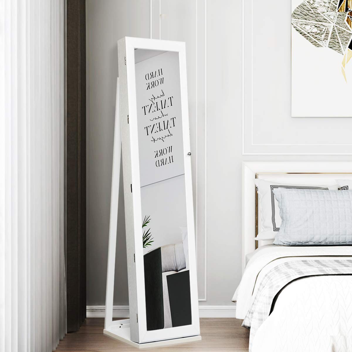 Lemari Perhiasan Berdiri denga - Full Length Mirror Jewelry Armoire ulasan dan harga