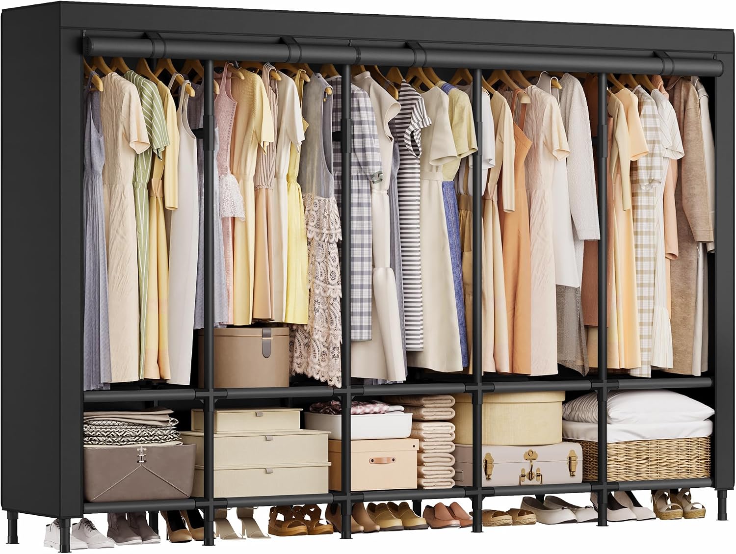 Lemari Pakaian Portabel 83,5 I - Wardrobe Closet Portable Fabric Cover ulasan dan harga