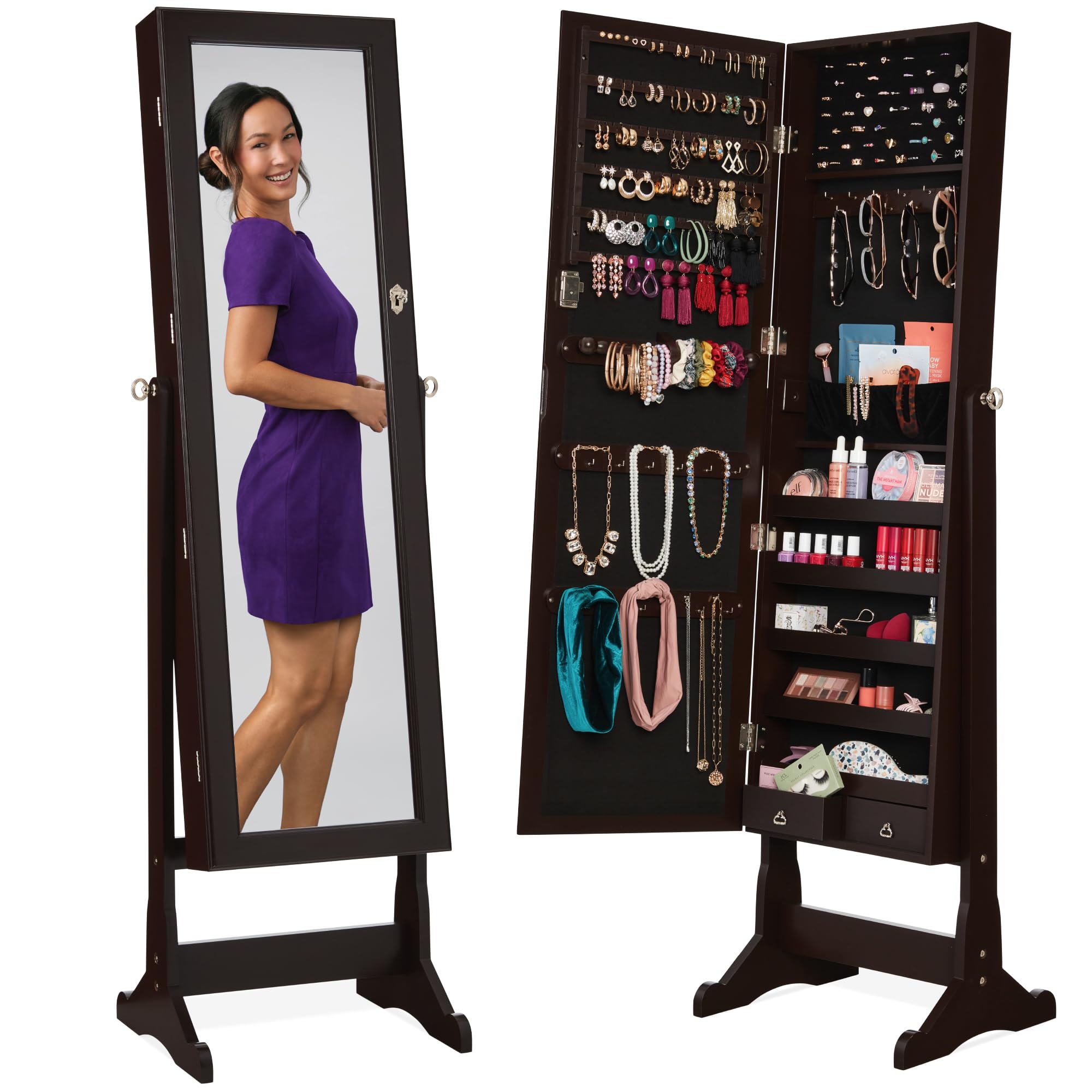 Lemari Perhiasan Berdiri Sendi - Full Length Mirror Jewelry Armoire ulasan dan harga